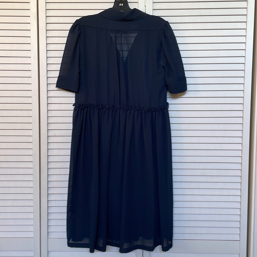 See by Chloe Navy Georgette Retro Shirt Dress - Picture 4 of 4